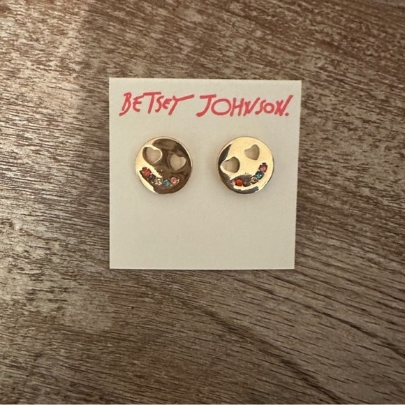 Betsey Johnson Smile Stud Earrings - Picture 4 of 6